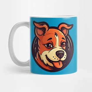 Funny small dog in circle illustration Mug